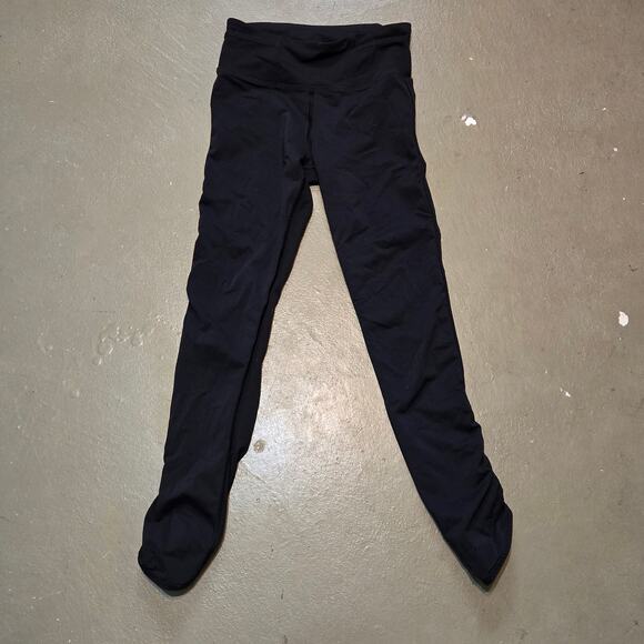 Lululemon Mid Rise Black Athletic‎ Performance Stretch Leggings Women's Size 2 - Picture 1 of 6